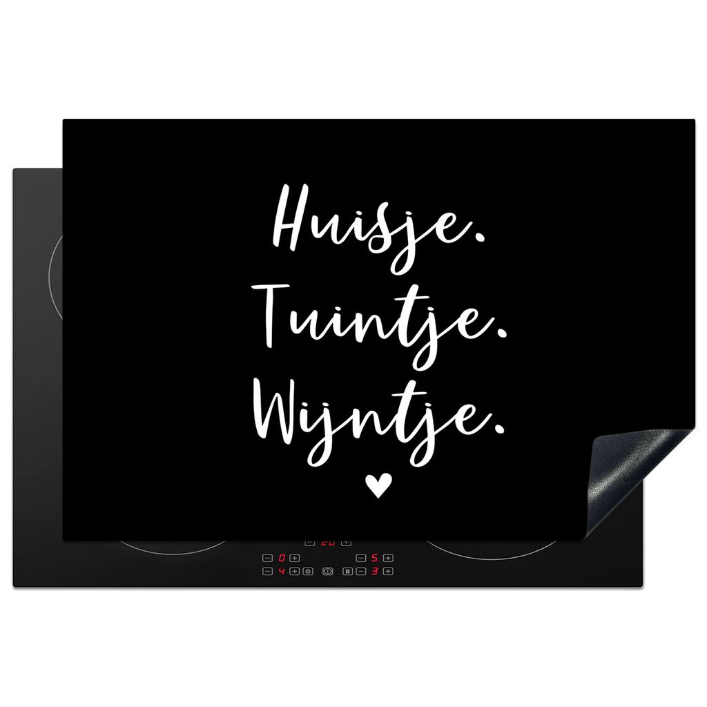 KitchenYeah Herdabdeckplatte Haus, Garten, Wein - Zitate - Text - Wein - Haus , 78x52cm, Küche Deko, Glaskeramikkochfeld Herdabdeckung, Abdeckpl...