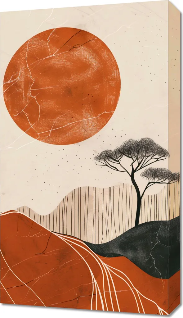 Offerta Quadro 40x70 Tramonto Africano - Prezzo Outlet Tela Moderna - 1