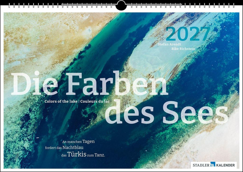 Kalender 2027 zum preisgekrönten Roman 'Die Farben des Sees' Bodensee großformatig