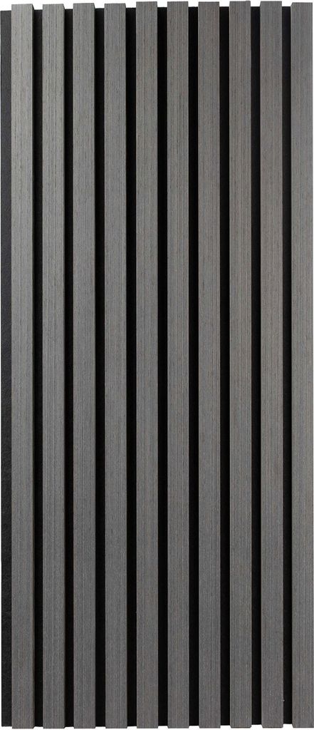 PROVISTON Akustik 3D Wandpaneele 605 x 1200 x 21 mm Furnierte MDF Holzlamellen in der Farbe Eiche dunkel Filz-Untergrund als Trägermaterial