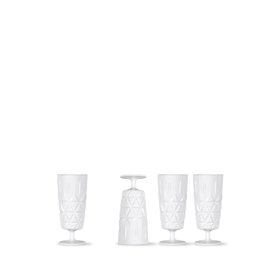 Picknick Sektgläser, Acryl weiß, 4 Stück, 0,2 l Outdoor Eating / Sagaform