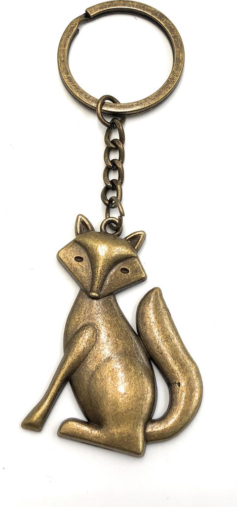 Onwomania Schlüsselanhänger Bronze Fuchs Jäger bronze Metall Anhänger Charm