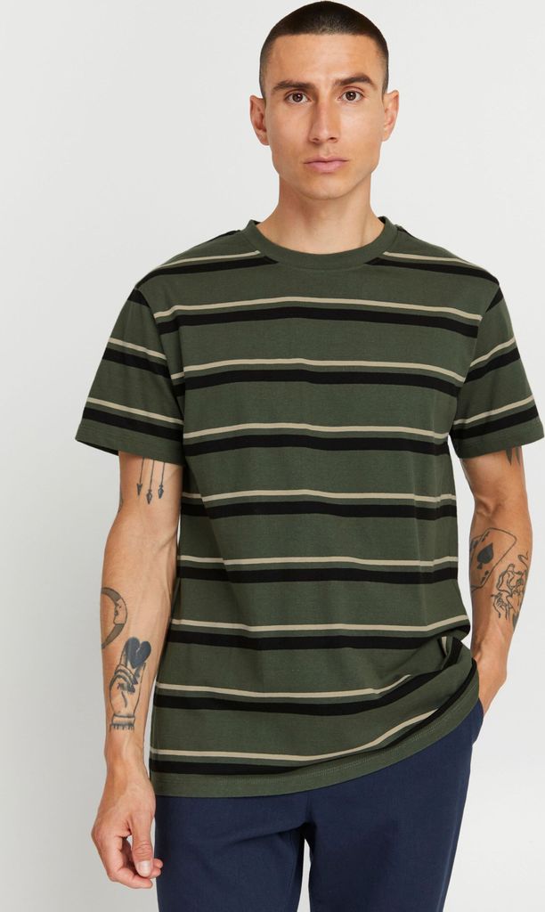 !Solid SDVicente Herren T-Shirt Kurzarm Shirt Basic Rundhals-Ausschnitt Casual Fit Streifen