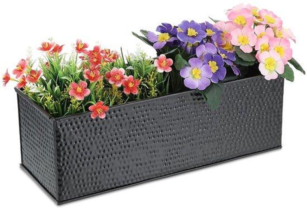 Schwarze rechteckige Pflanzenbox 14x40x15cm