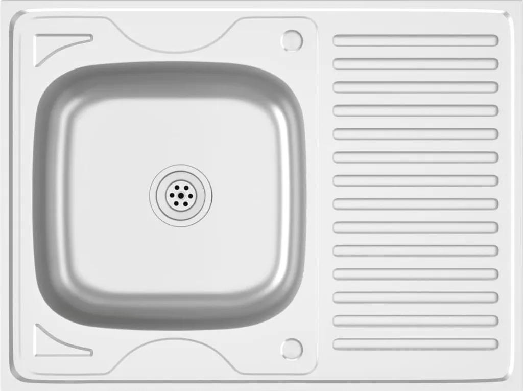 Lavello Cucina Argento vidaXL 800x600 mm in Acciaio Inossidabile