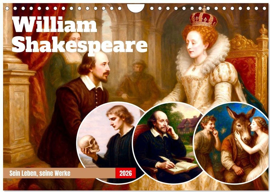 William Shakespeare (Wandkalender 2026 DIN A4 quer), CALVENDO Monatskalender