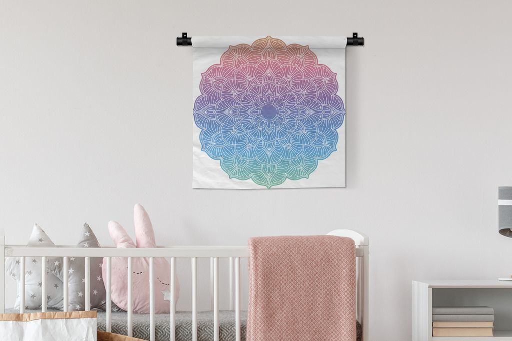 MuchoWow Wandteppich Wandbehang Mandala Naturformen 60x60 cm Tapisserie Dekoration Wandtuch - Dekorationen - Wand Decke