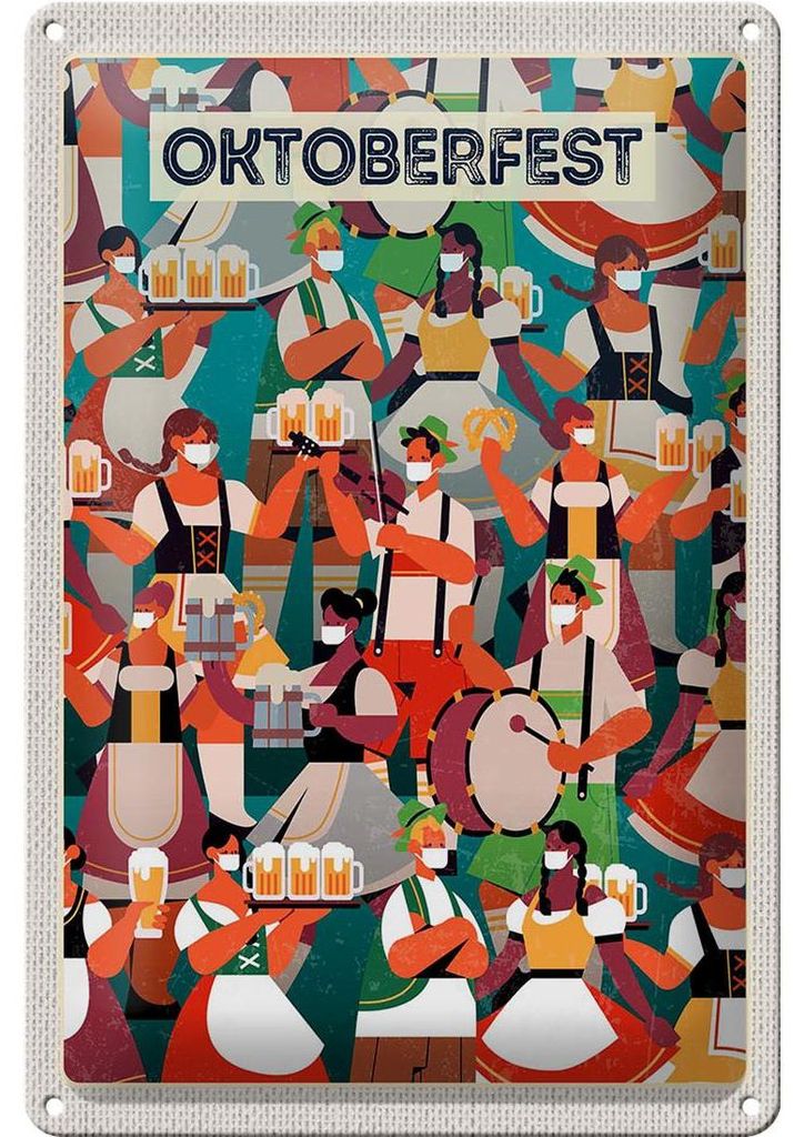 Blechschild Reise 20x30cm München Bier Trommel