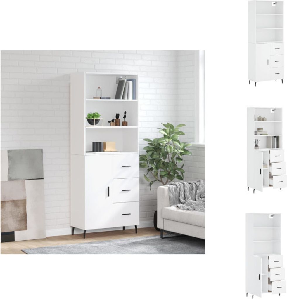 vidaXL Highboard Weiß 69,5x34x180 cm Holzwerkstoff - Sideboards
