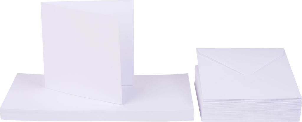Craft UK Limited Doppelkarten Weiß 12.5x12.5 cm 50 Stk mit Umschlägen 250 g/qm