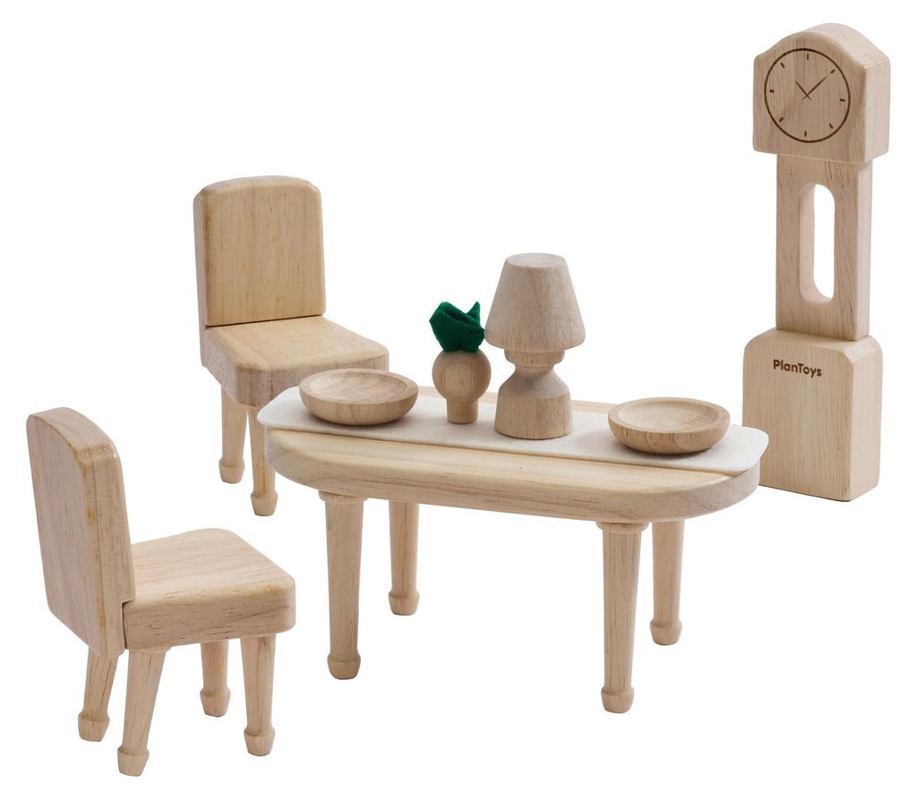 PlanToys- Viktorianisches Esszimmer-Set 18,8x7,5x18,8 cm - 3y+