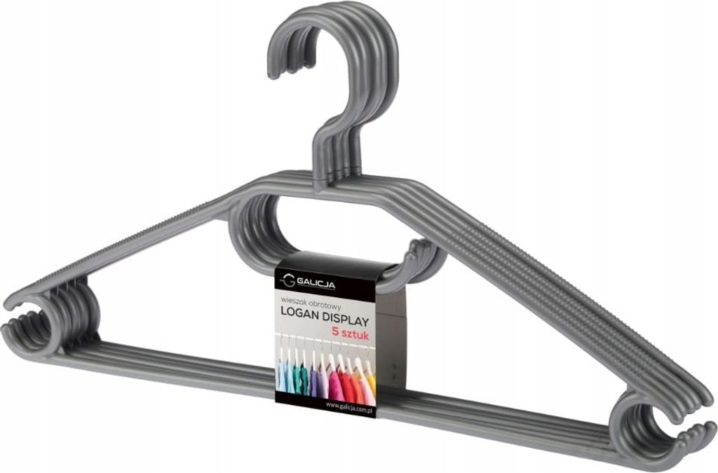 Otočné plastové vešiaky na oblečenie 5 kusov Logan Obrázok produktu 