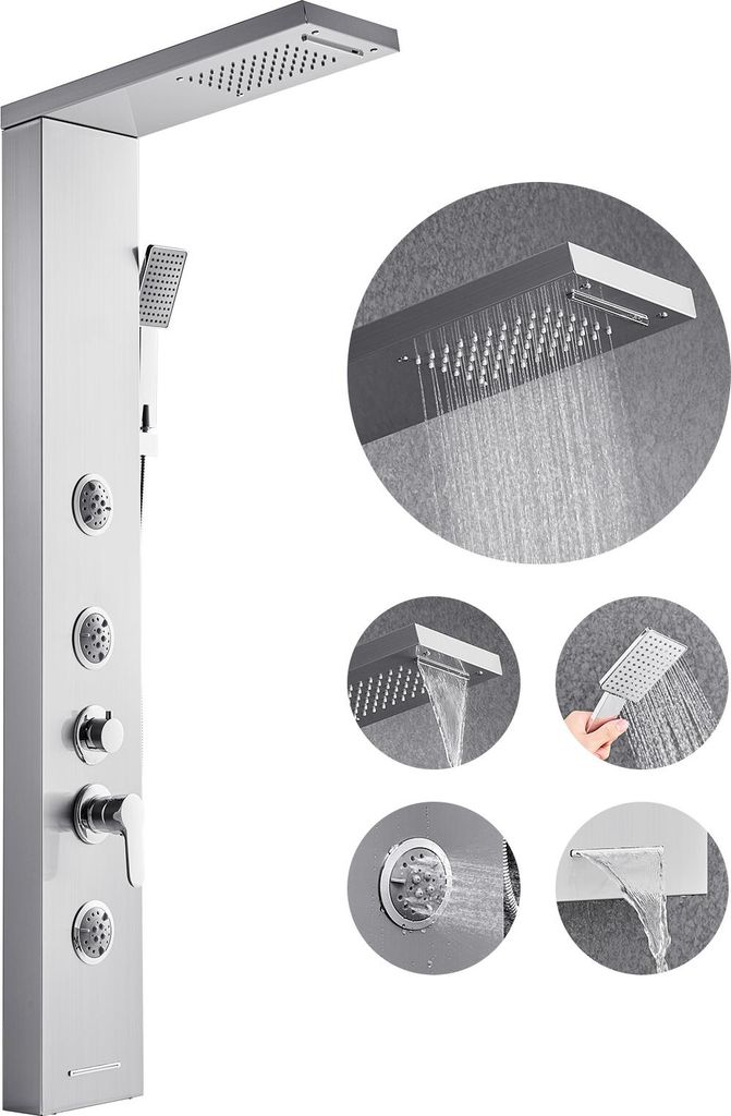 Panel prysznicowy VEVOR (5 w 1) z deszczownicą, kolumną Zdjęcie produktu 