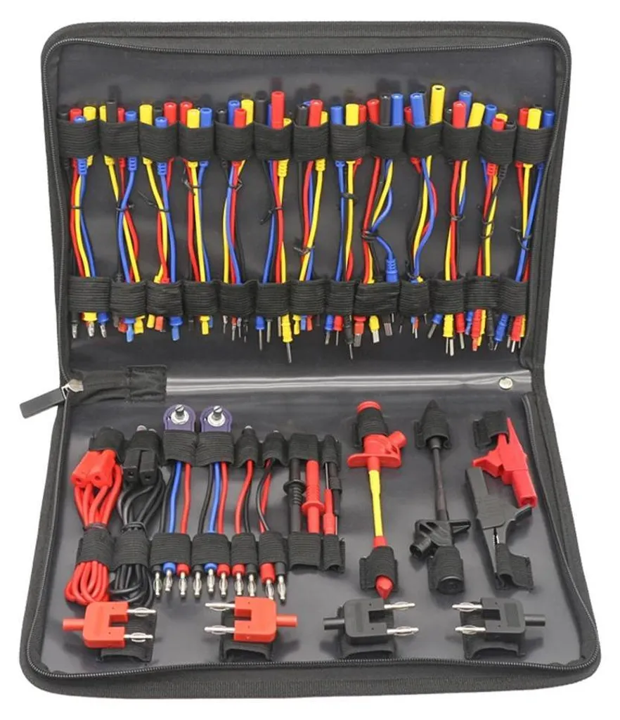 Kit 70 câbles de mesure multimètre fiches bananes et pinces crocodiles