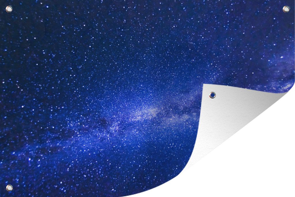 MuchoWow 120x80 cm Outdoor-Poster Gartendeko Sichtschutz Garten Poster für den Garten Sternenhimmel - Universum - Blau - Jungen - Mädchen - Ki...