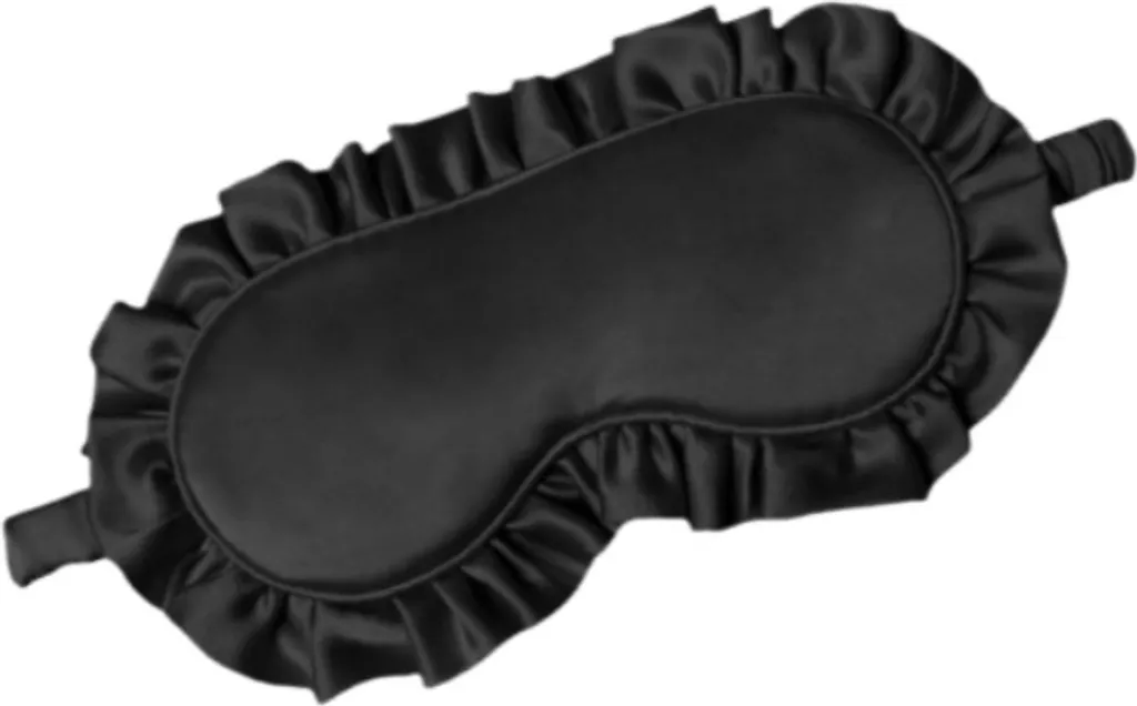 Masque pour les yeux de nuit en soie naturelle douce bandeau noir INF