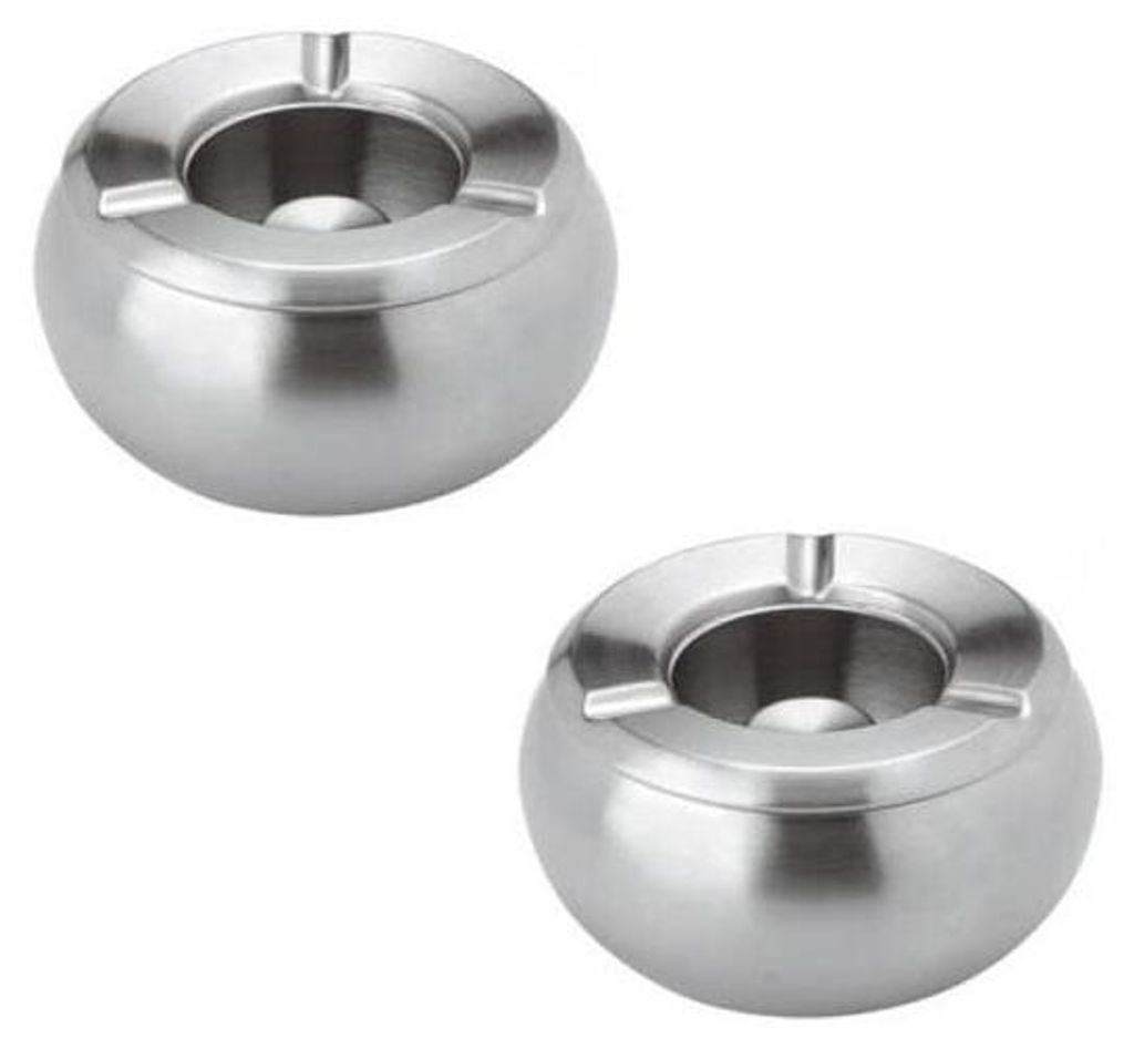 Edelstahl Windaschenbecher XL 2er Set, modern, winddicht, Produktbild 