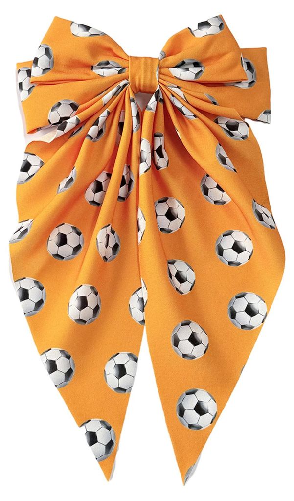 Haarspange für Mädchen, extra große Schleife, Haarclip mit Fußballmuster, Haarnadel für Frühling und Party
