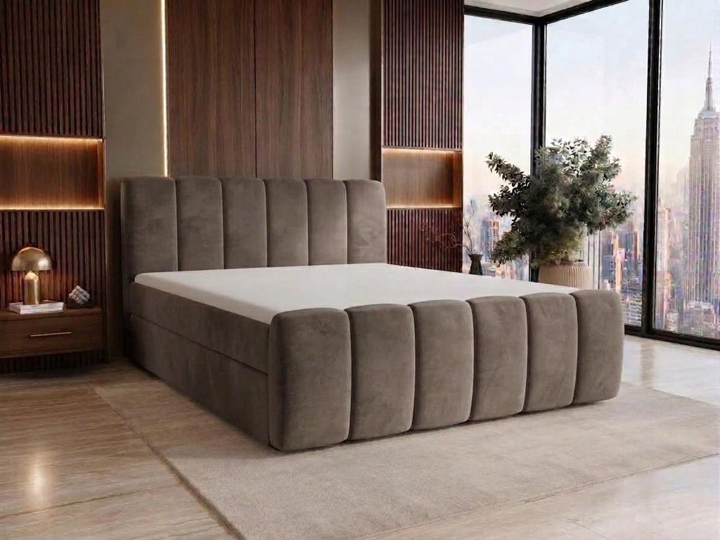 Boxspringbed 180x200 Cloe met bedopslagen, voorzien van een Productafbeelding  AI-gegenereerde afbeelding