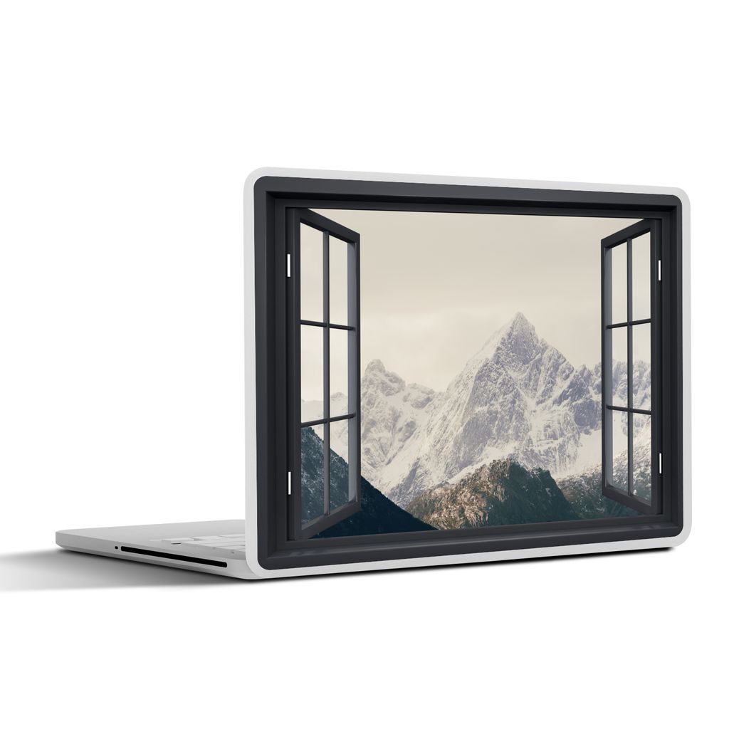 MuchoWow Laptop Aufkleber Sticker Cover Aussicht - Berg - Schnee 30x22 cm - Laptop-Sticker