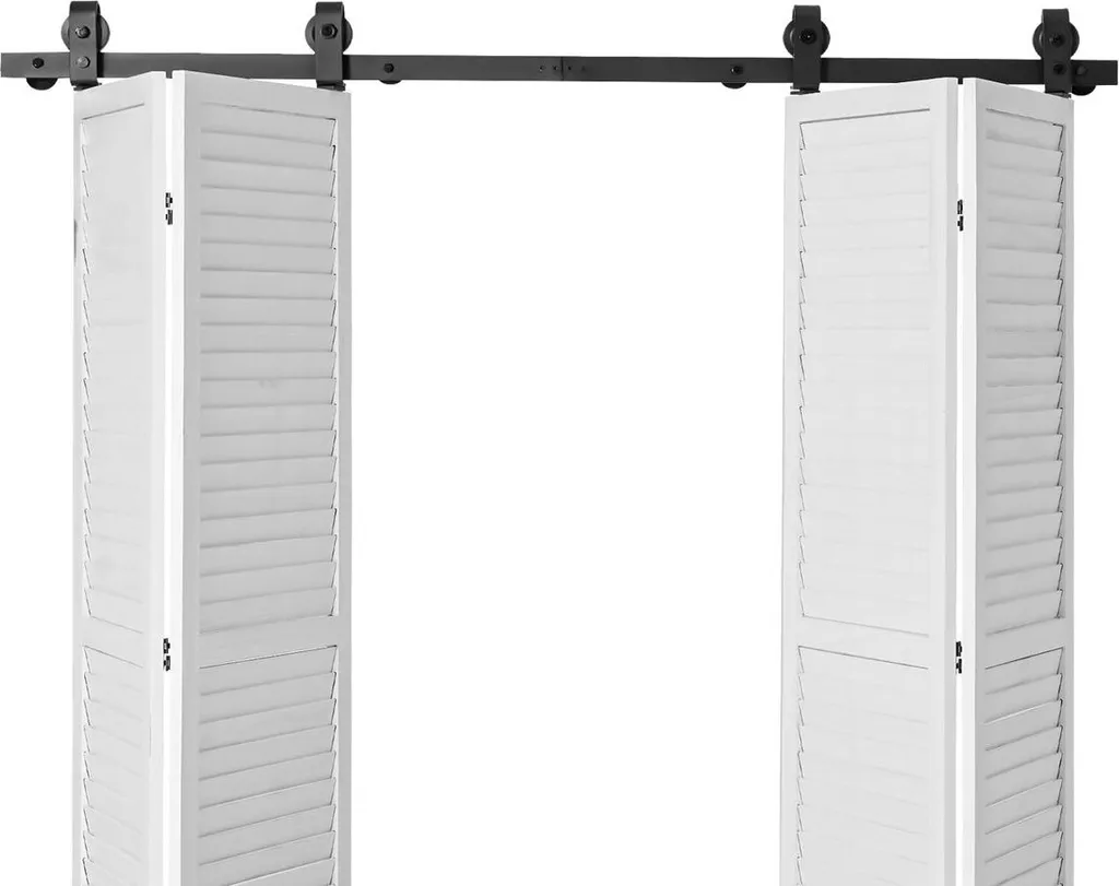 Kit Ferramenta Porta Libro 76" Nero - Binario per 4 Porte 18 Pollici