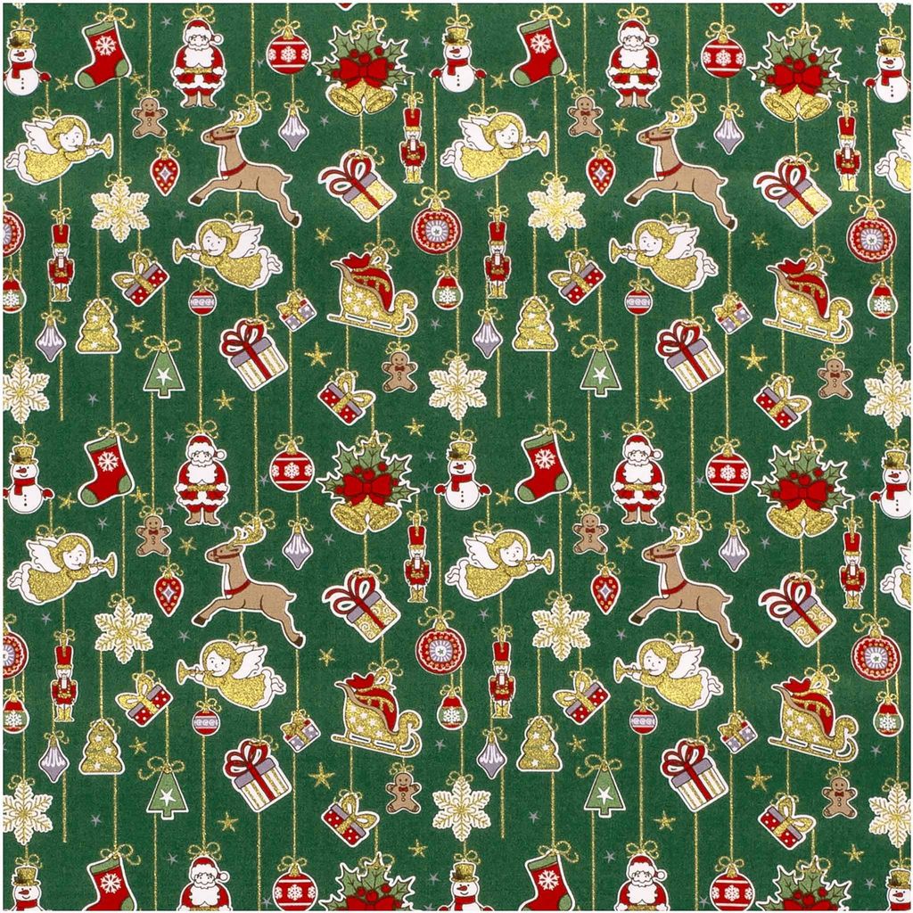 Baumwollstoff klassische Weihnachtsmotive ab 1x1,45m Foliendruck 100