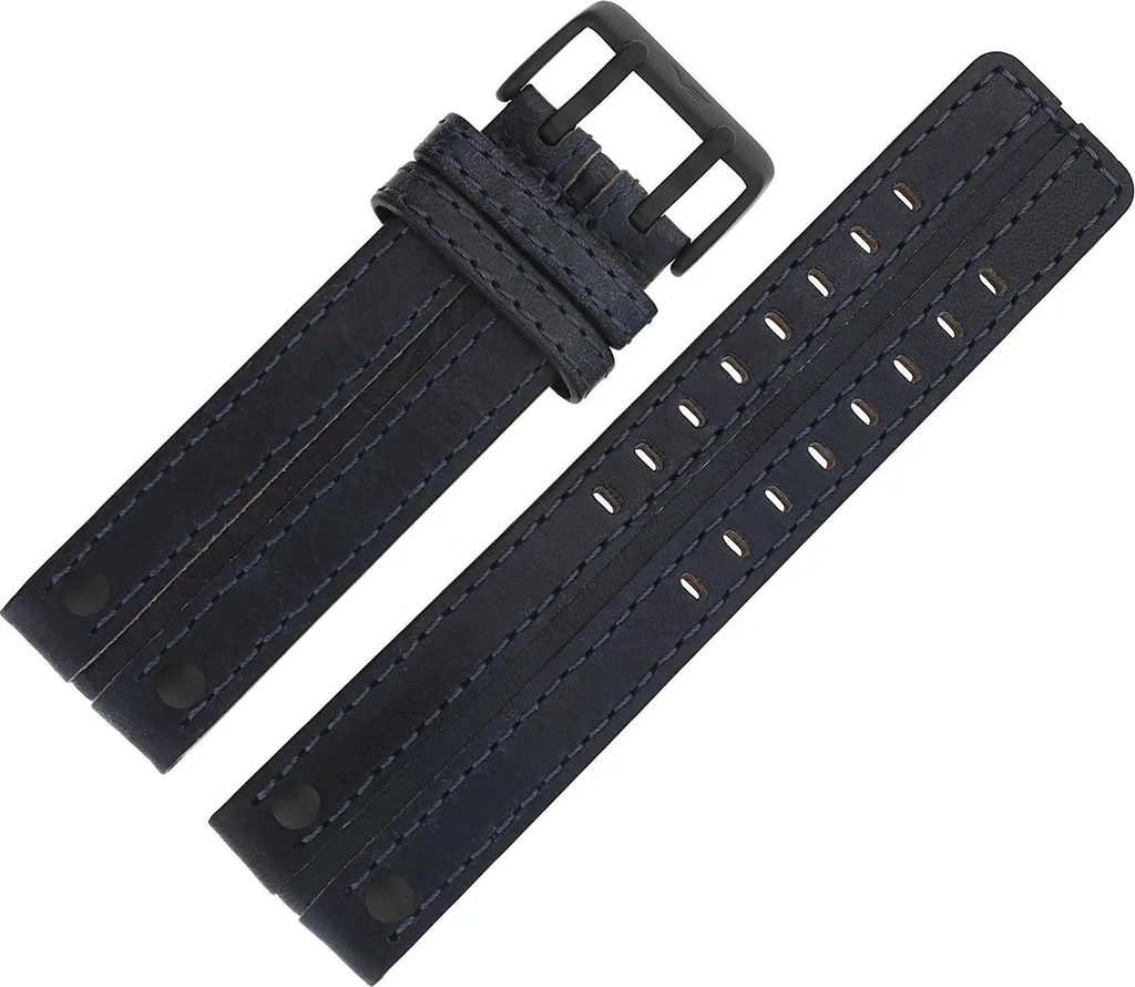 Ceinture Cuir Bleu Noir C503 avec Boucle Robuste - Gamme Expedition