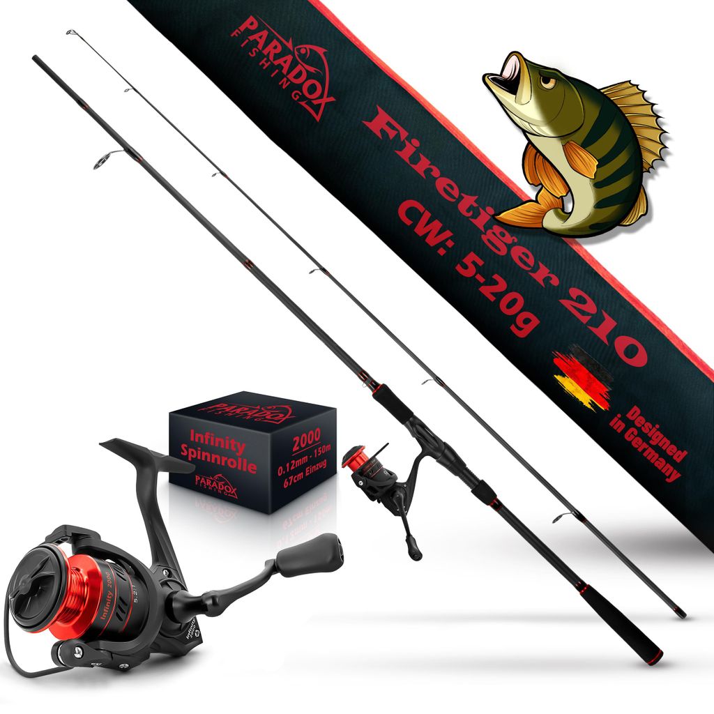 Paradox Fishing Firetiger Barsch Kombo Spinnrute 2,10m Produktbild 