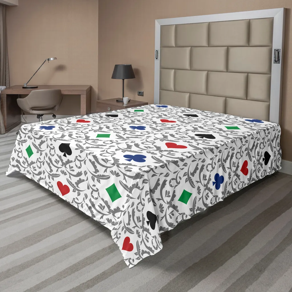 Drap de lit doux anti-plis motifs carreaux et cœurs victorien 244x205 cm