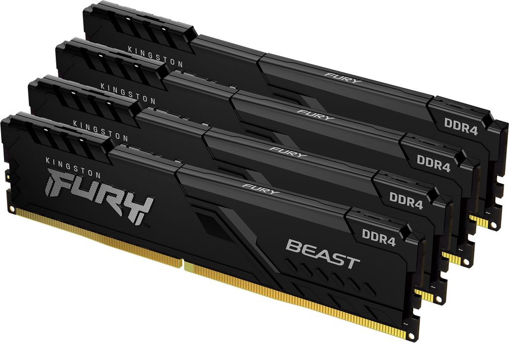 Kingston FURY Beast - DDR4 - Kit - 64 GB: 4 x 16 GB - DIMM 288-PIN - 3200 MHz / PC4-25600 - ungepuffert