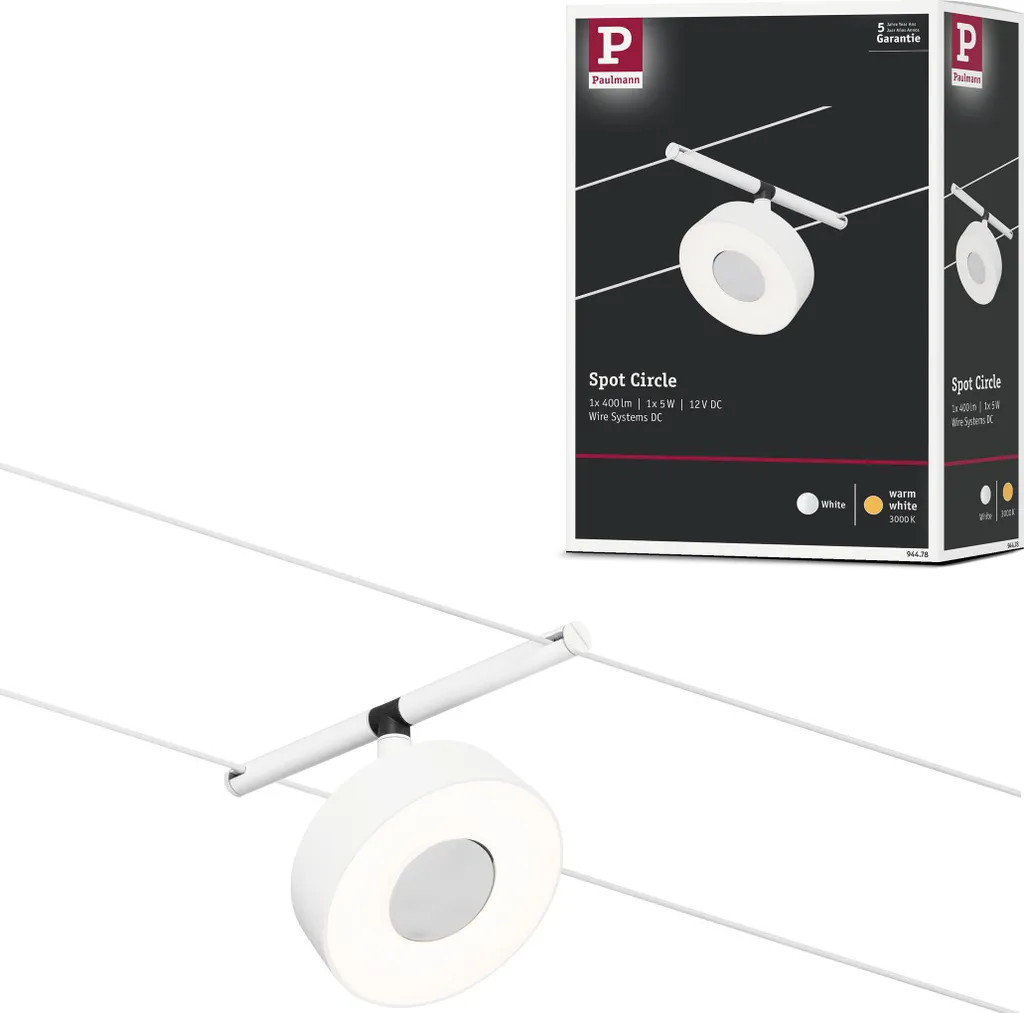 Spot LED Circle Paulmann CorDuo 5W 12V - Faretto Cromo Opaco per Cavi