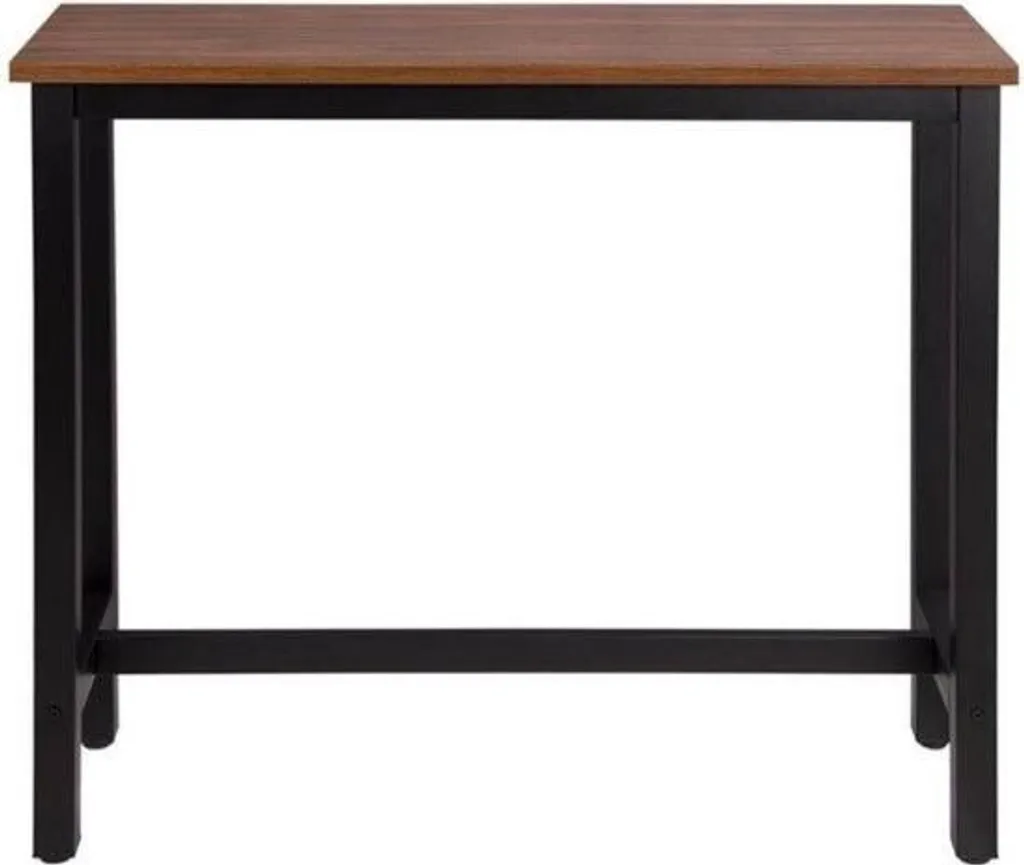 Mange-debout industriel bois et noir pour intérieur et jardin abrité