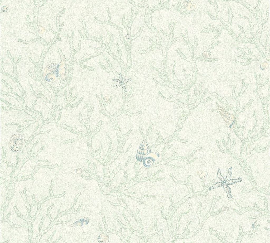 Versace wallpaper maritime Tapete Les Etoiles de la Mer Vliestapete grün silber