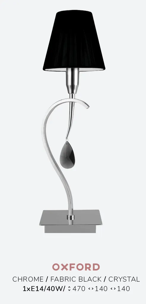 Lampada Scrivania Oxford 40W: Luce Anti-affaticamento Argento Nero