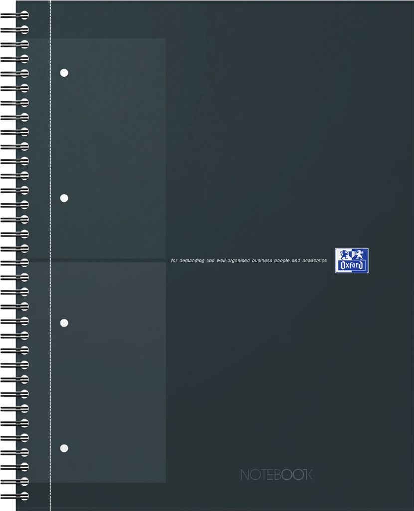 Oxford International Collegeblock NOTEBOOK DIN A4+ liniert 80 Blatt schwarz