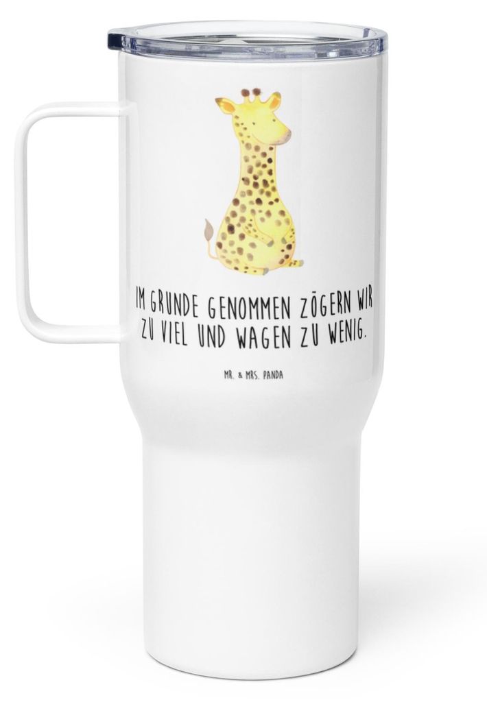 Mr. & Mrs. Panda Teetasse Giraffe Zufrieden - Weiß - Geschenk, Afrika, Glück, thermosbecher, Abenteuer, Edelstahlbecher, Mehrweg-Kaffeebecher, Ka...