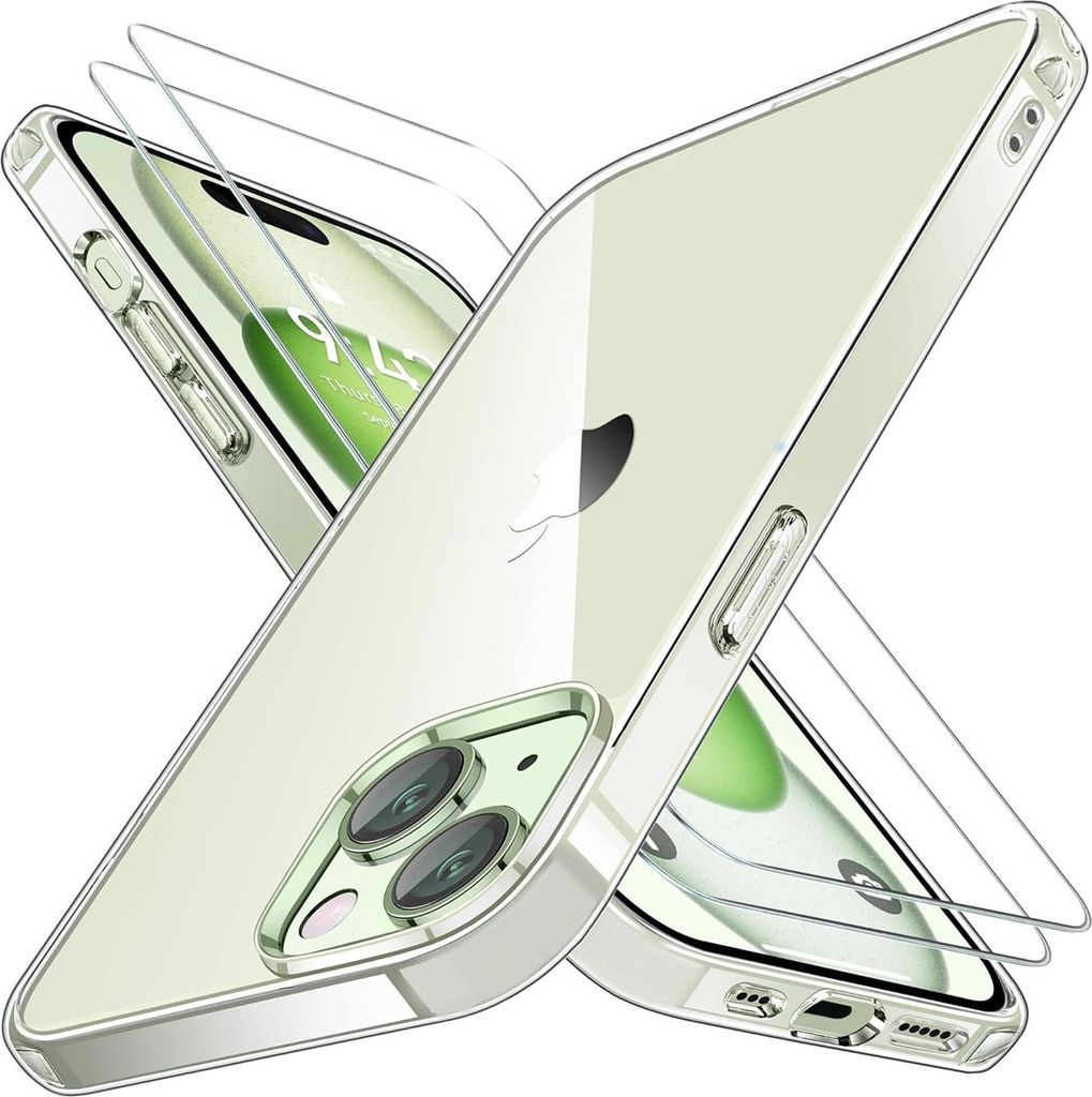 2in1 Schutz Cover Set für das Apple iPhone 12 / 12 Pro besteht aus 2x 9H Glas Folie Display Schutzfolie und 1x Silikon Case Schutzhülle - Hülle ...