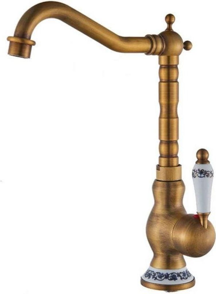 Hohe Retro-Waschtischarmatur Einhebelmischer FLORINA altgold