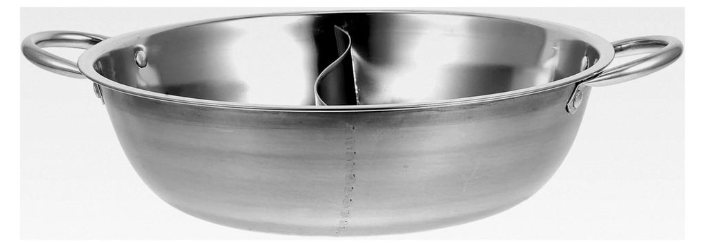 Edelstahl Kochtopf 26cm mit Geteilter Kammer für Induktion – Suppentopf für Chinesisches Hot Pot und Familienküche
