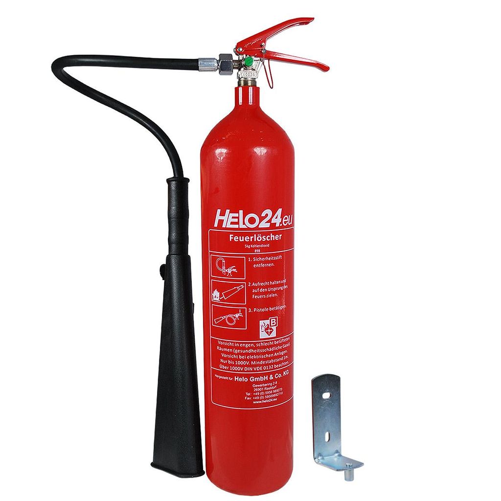 Feuerlöscher 5kg CO2 Kohlendioxid 89B Löscher mit Halterung Brandbekämpfung