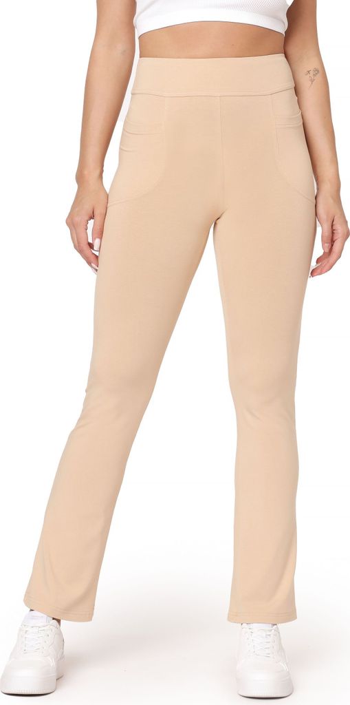Bellivalini Yogahose für Damen Trainingshose Jogginghose mit Zwei Taschen BLV50-282 (Nude, L)