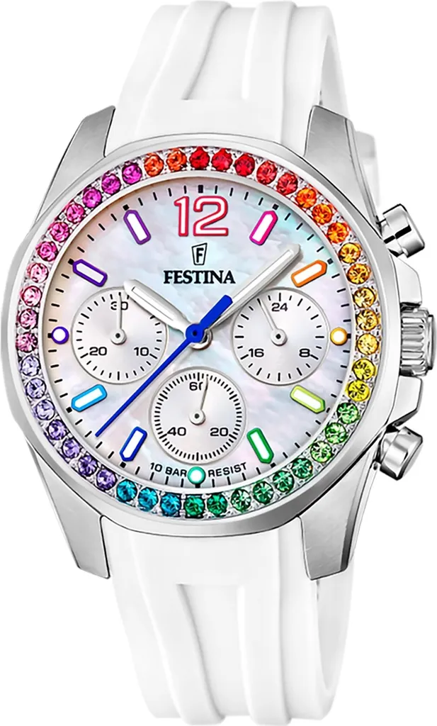 Montre femme blanc Festina PUR D2UF20610/2 avec bracelet en résine