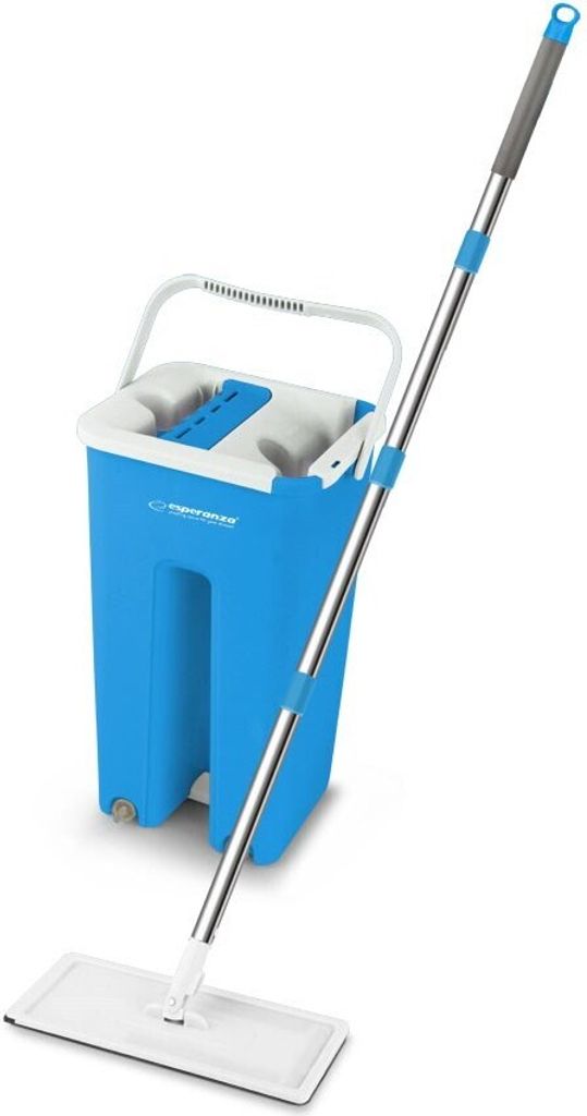 Mop Mop mit Eimer Esperanza EHS004 Blau Weiß Mikrofaser Produktbild 