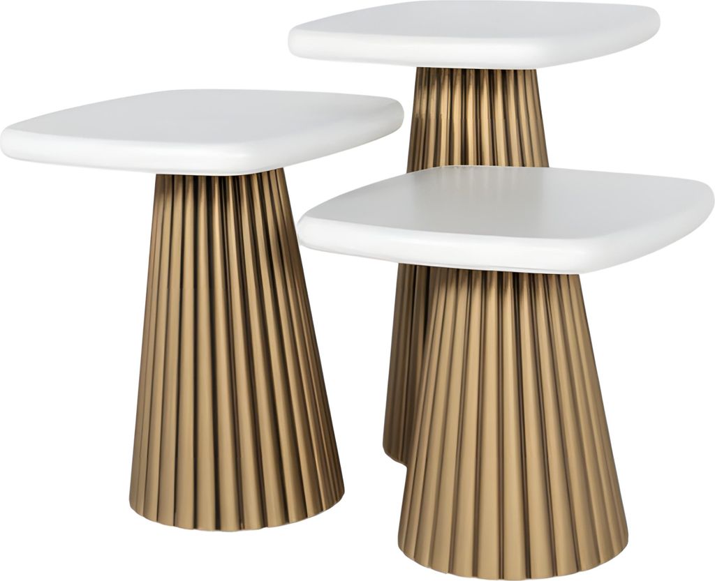 Beistelltisch Holz Weiß Modern Elegant