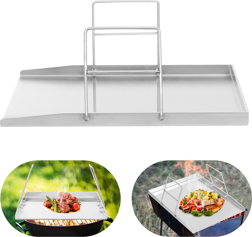 Edelstahlgrill 40*30*2.5cm universelle BBQ-Grillschale Grillpfanne Grillzubehör