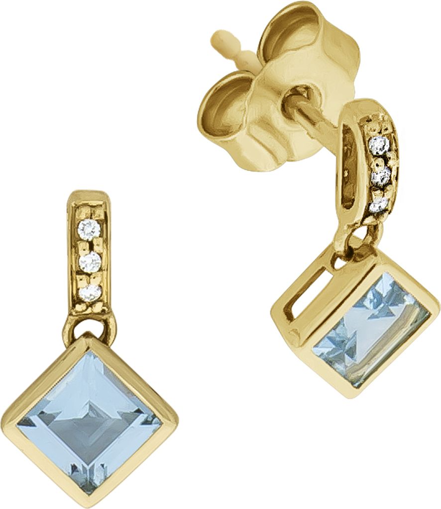 V Ohrstecker 585/- Gold 1,2cm gelb Brillant weiß 273320052-1