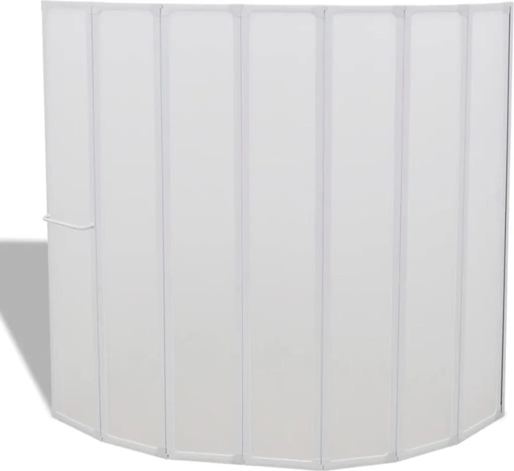 Paroi de douche 140 cm gain de place à 7 volets blancs pliants