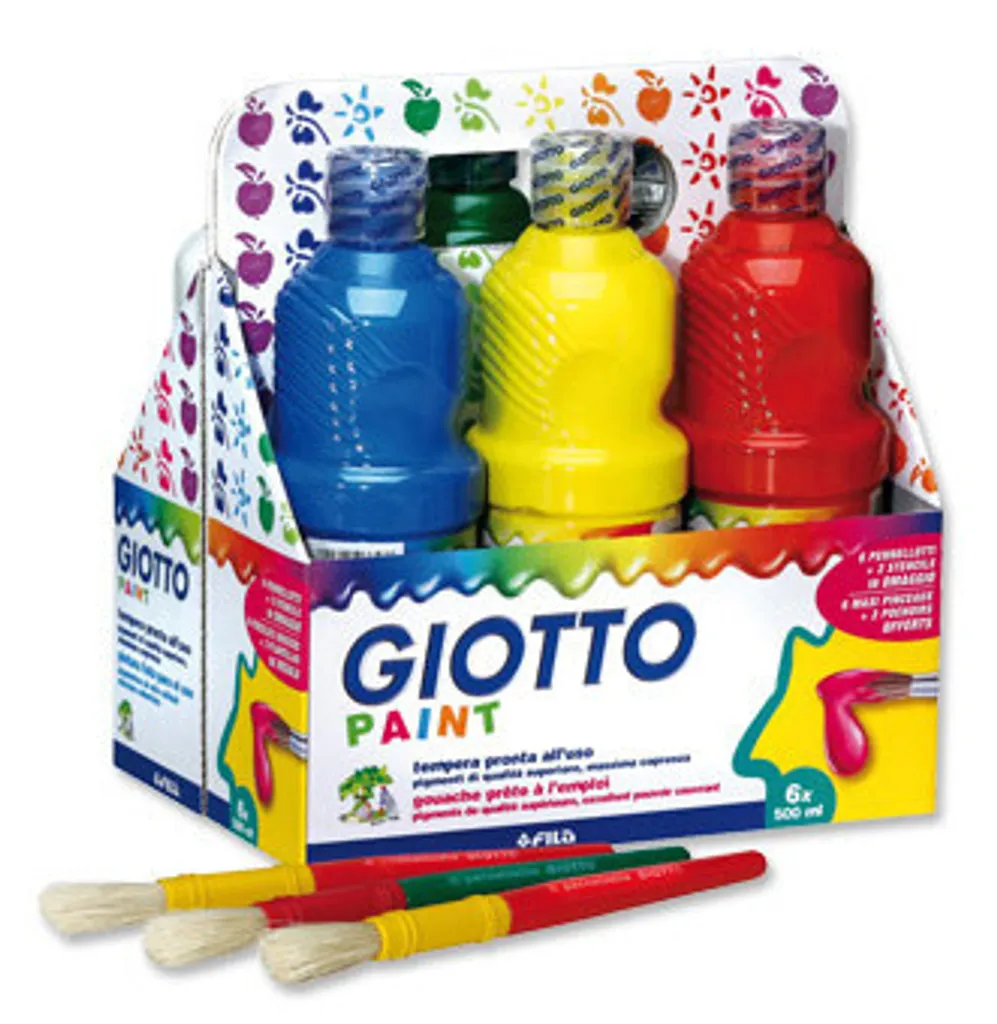 Gouache Prête à l'Emploi Giotto Tempera Pronta 1000 ml Couleurs Ultra-Vives