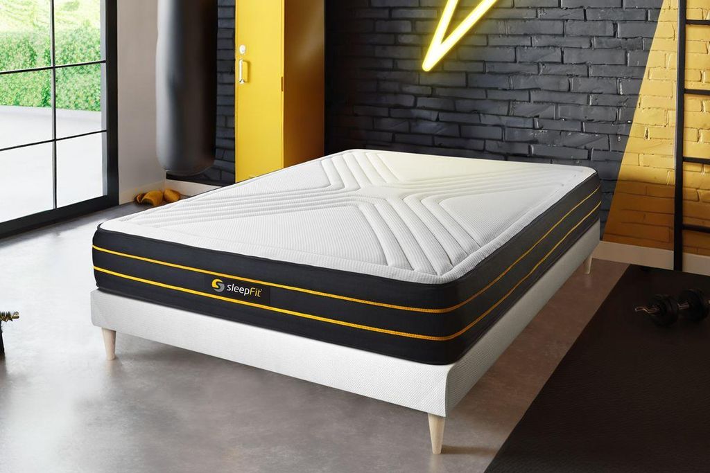 ULTRA Matratze 200x200cm + Bettgestell mit lattenrost , Härtegrad 2 , Memory-Schaum und Mikro-Taschenfedern , Höhe : 26 cm