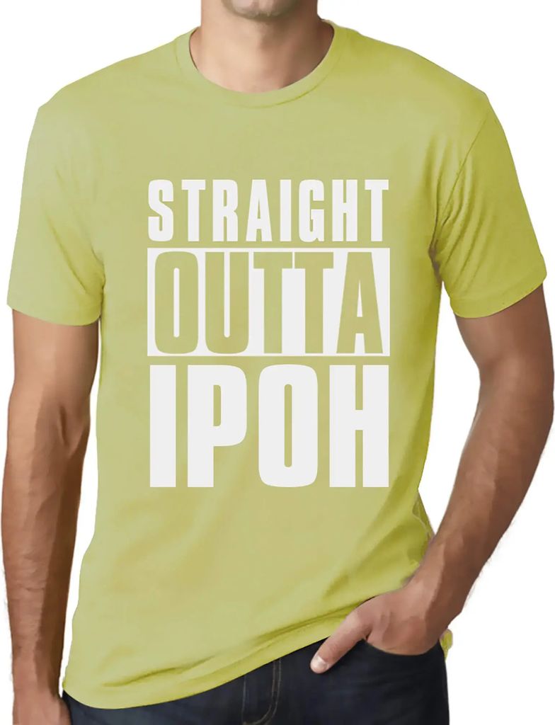 Herren Grafik T-Shirt Direkt aus Ipoh – Straight Outta Ipoh – Öko-Verantwortlich Vintage Jahrgang Kurzarm Lustige Druck Geburtstag Geschenk Mann